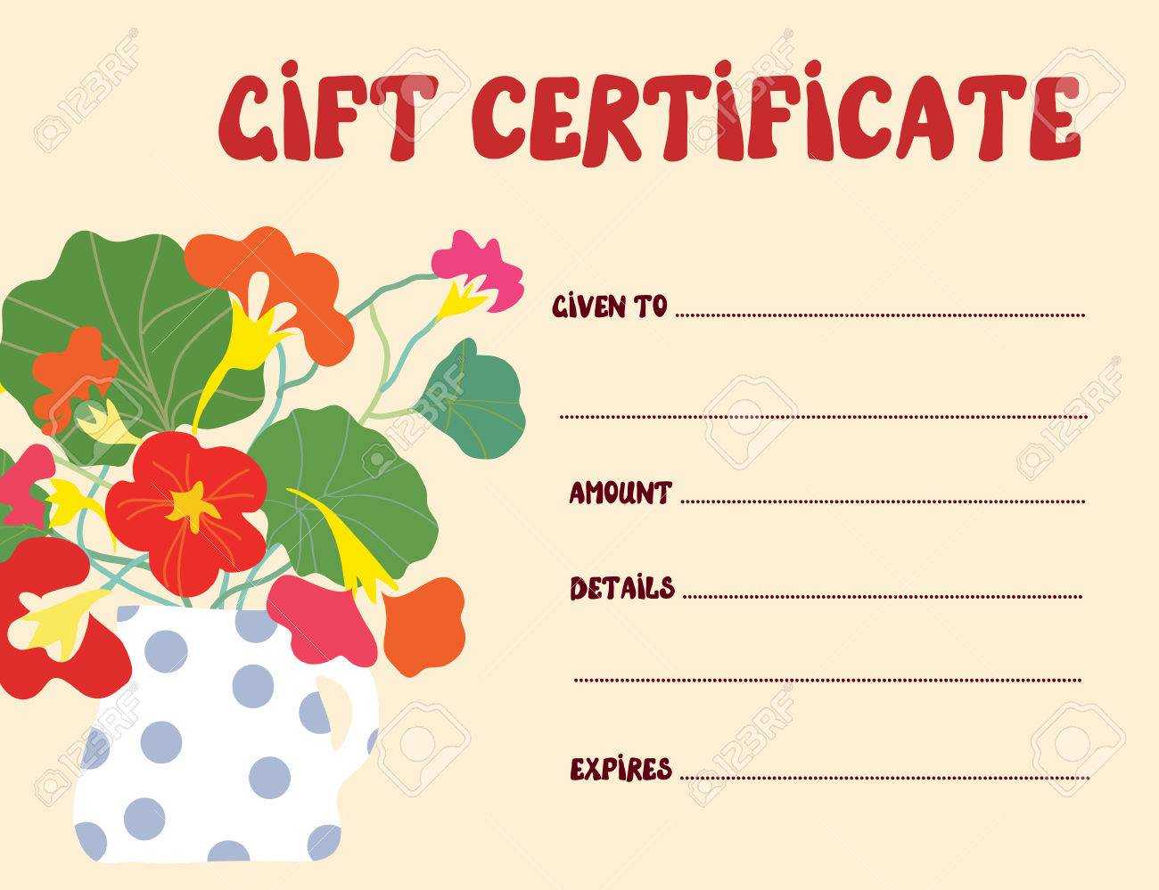 Gift Certificate Template Funny Design With Flowers Inside Funny Certificate Templates
