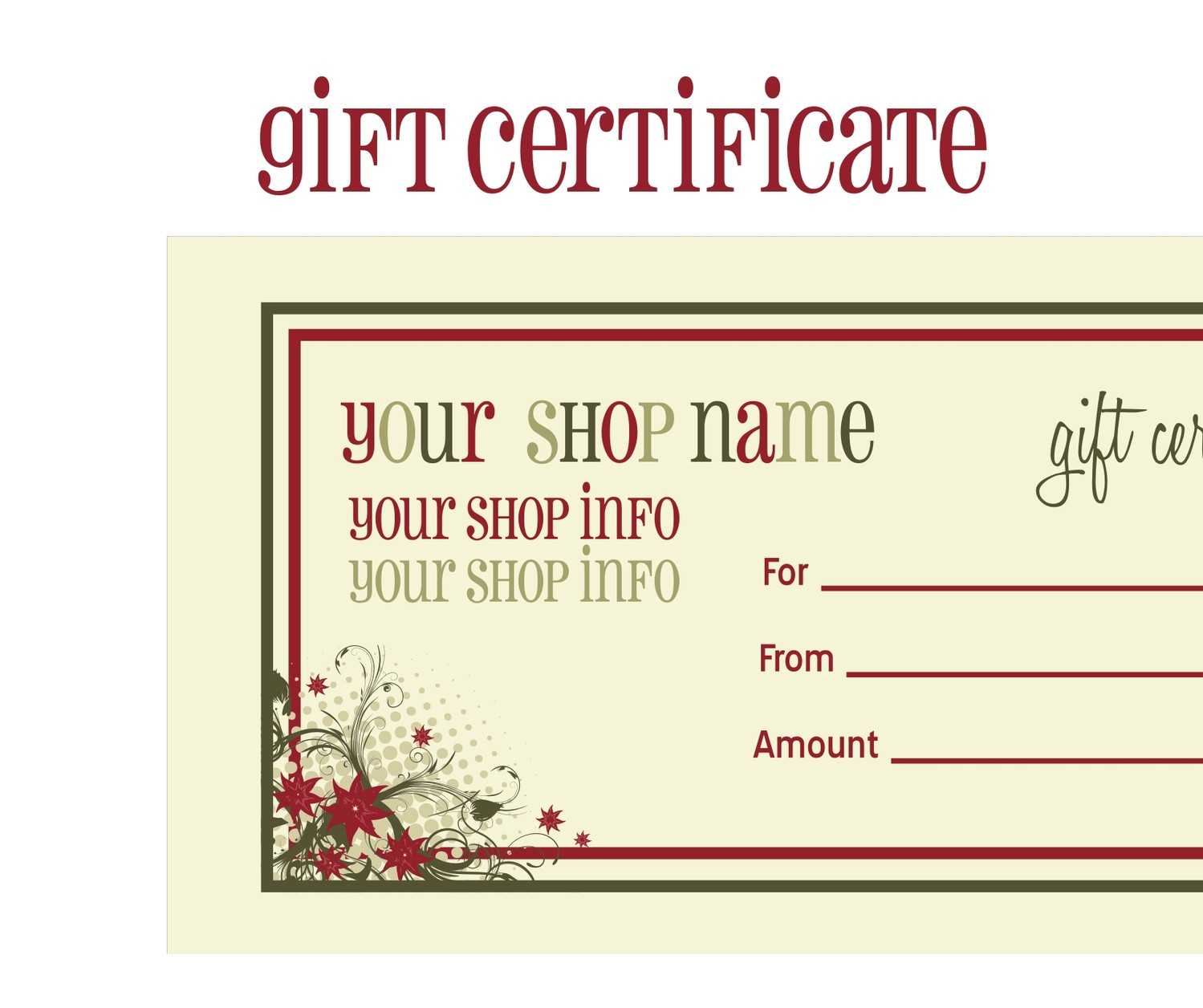Gift Certificates For Christmas Race Entry Gift Certificates Inside Christmas Gift Certificate Template Free Download