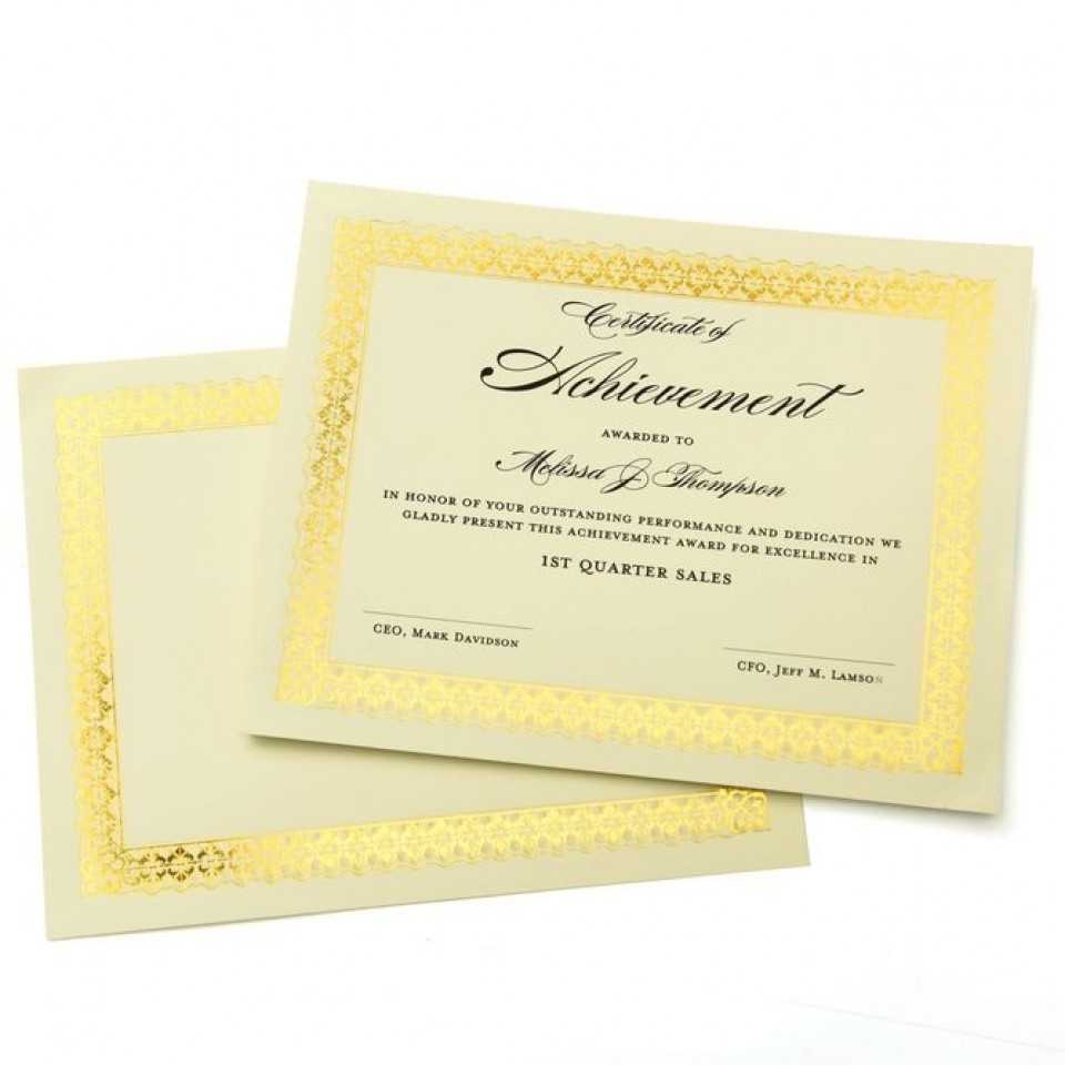 Gold Foil Certificate Paper – 15 Count In Gartner Certificate Templates