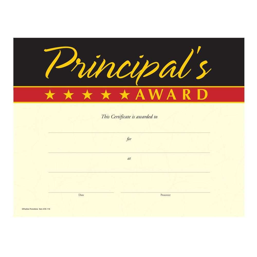 Gold Foil Stamped Principal's Award Certificates Intended For Officer Promotion Certificate Template