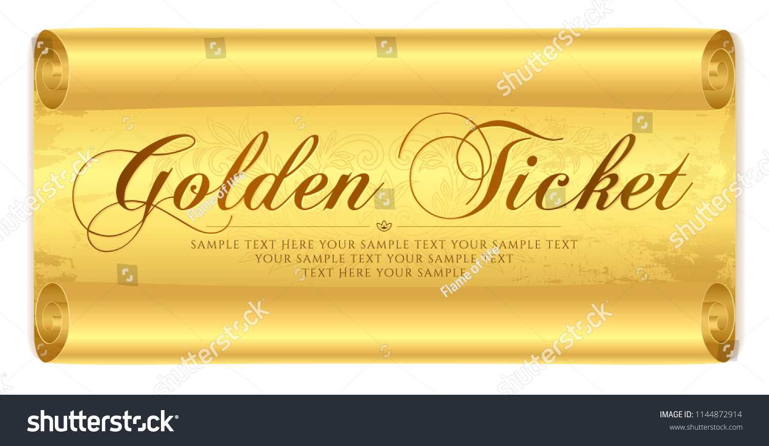 Golden Ticket Gift Certificate Gift Voucher | The Arts Inside Certificate Scroll Template