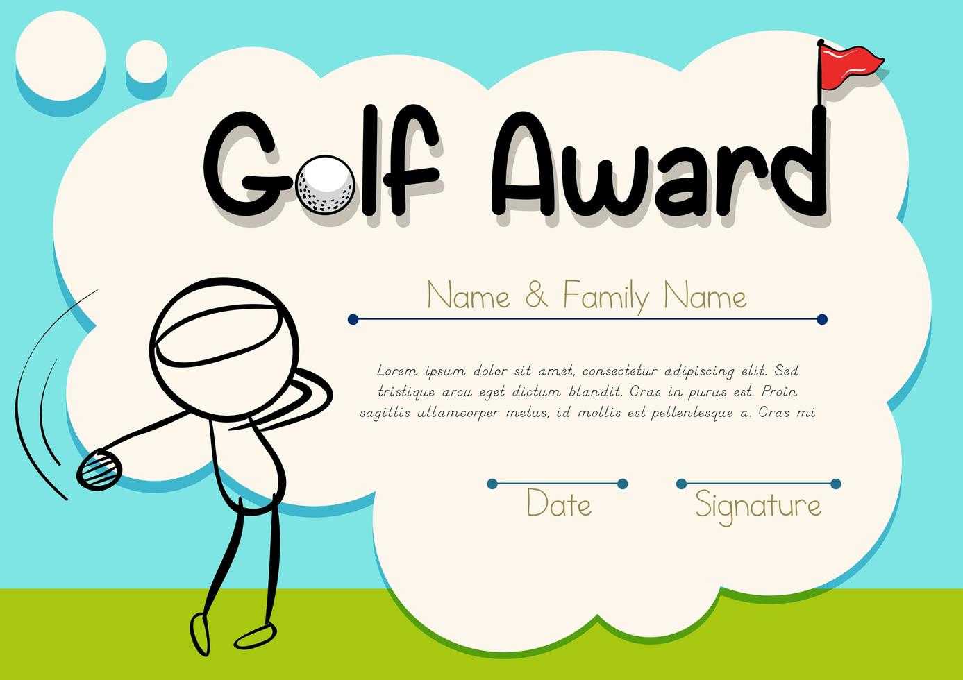 Golf Cartoon Certificate Template – Download Free Vectors Inside Golf Certificate Template Free