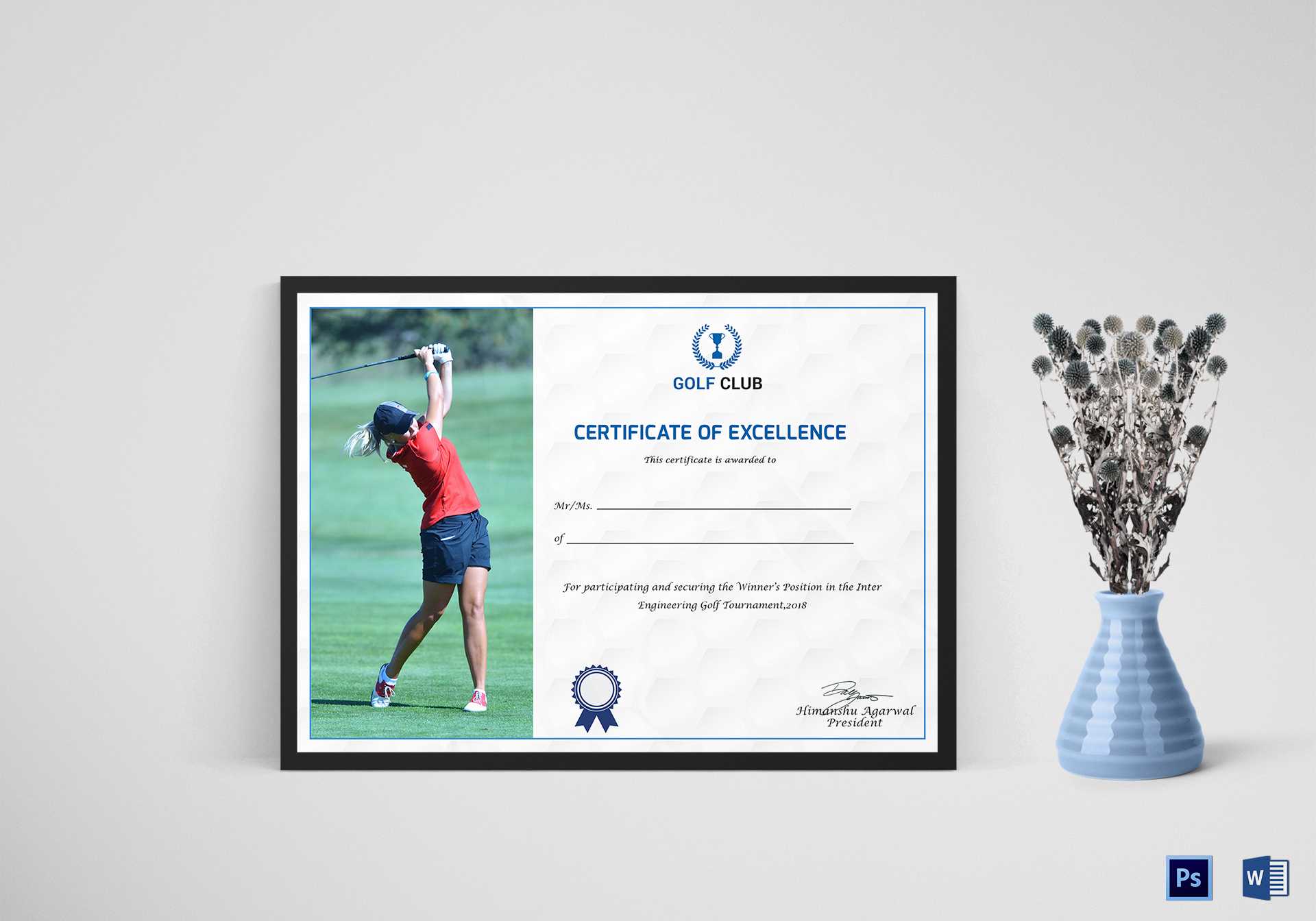 Golf Excellence Certificate Template Regarding Golf Certificate Templates For Word