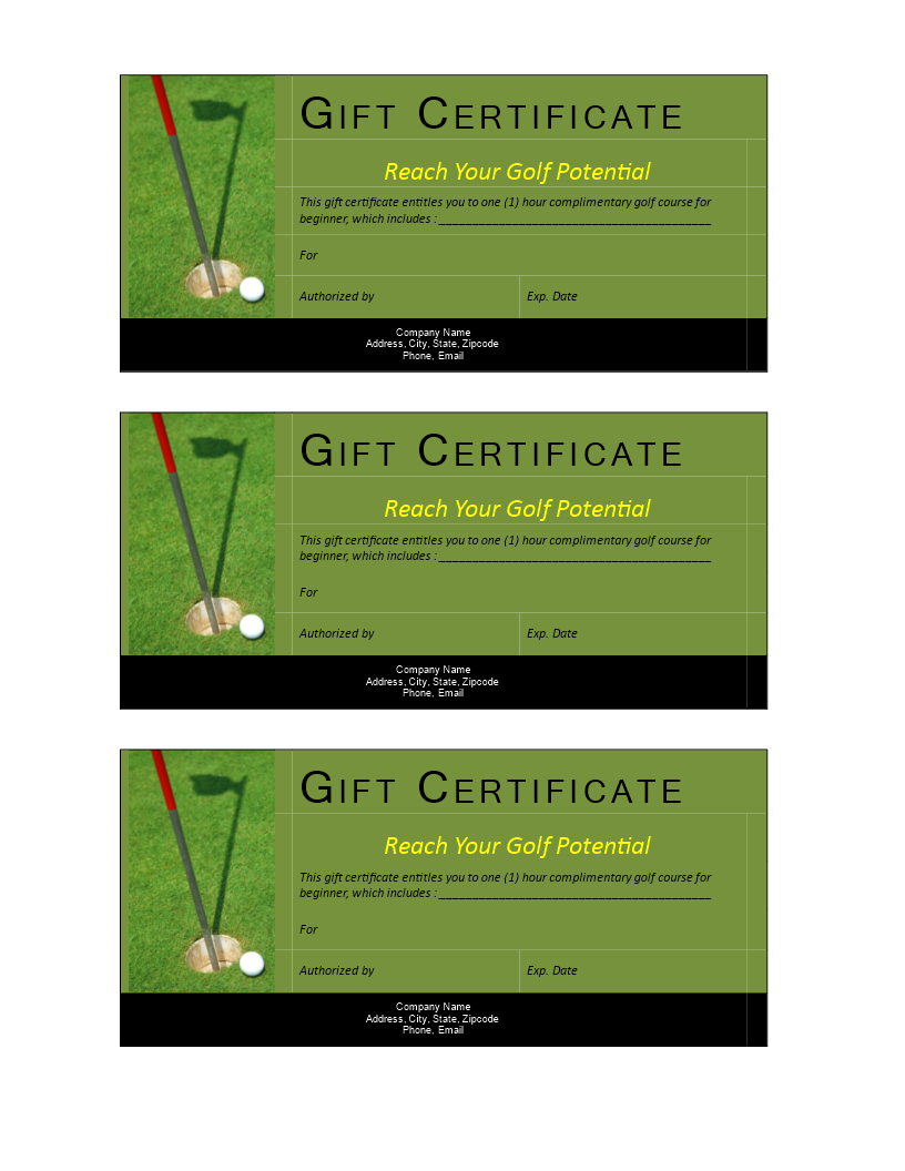 Golf Gift Non Cash Value Voucher | Templates At Inside Golf Certificate Templates For Word