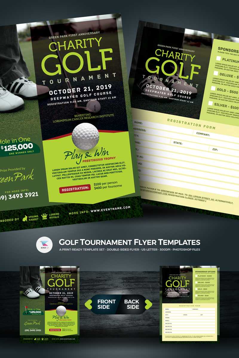 Golf Tournament Flyer Psd Template Regarding Golf Gift Certificate Template
