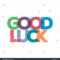 Good Luck Typography Card Designgreeting Card Stock Vector Inside Good Luck Card Templates