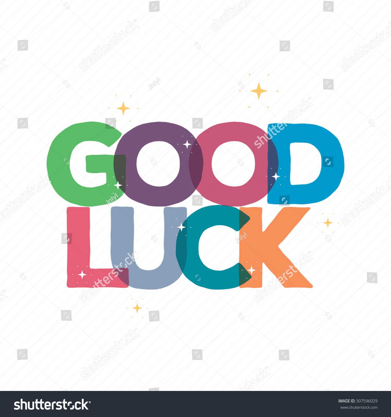 Good Luck Typography Card Designgreeting Card Stock Vector Inside Good Luck Card Templates