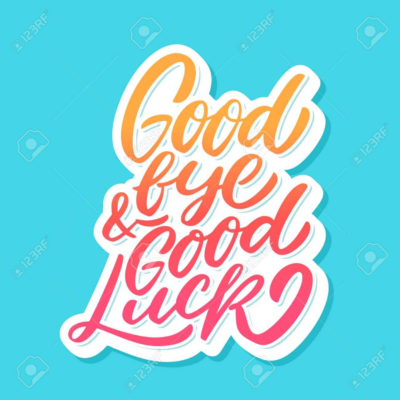 Goodbye And Good Luck. Farewell Card. Within Farewell Card Template Word