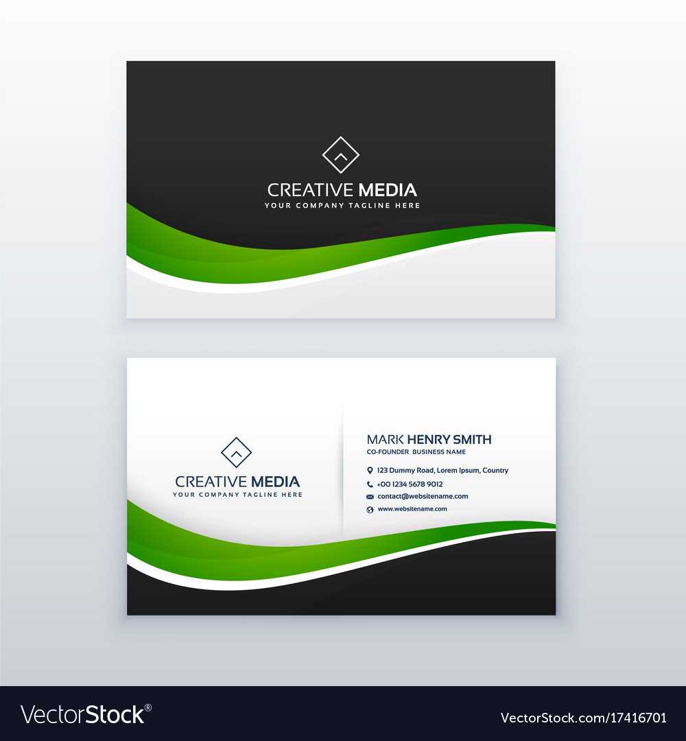 Green Business Card Professional Design Template Inside Professional Business Card Templates Free Download