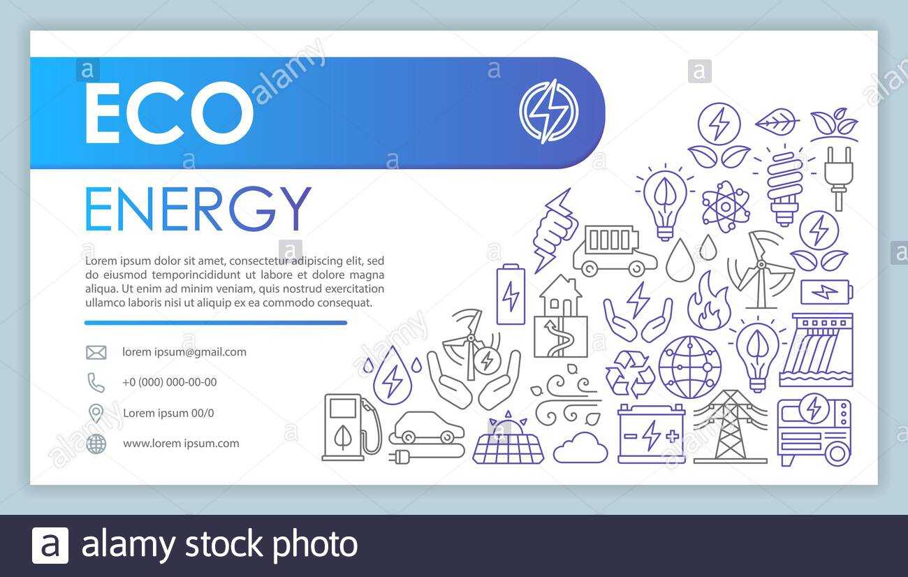 Green Energy Advertising Web Banner Vector Template Regarding Bio Card Template