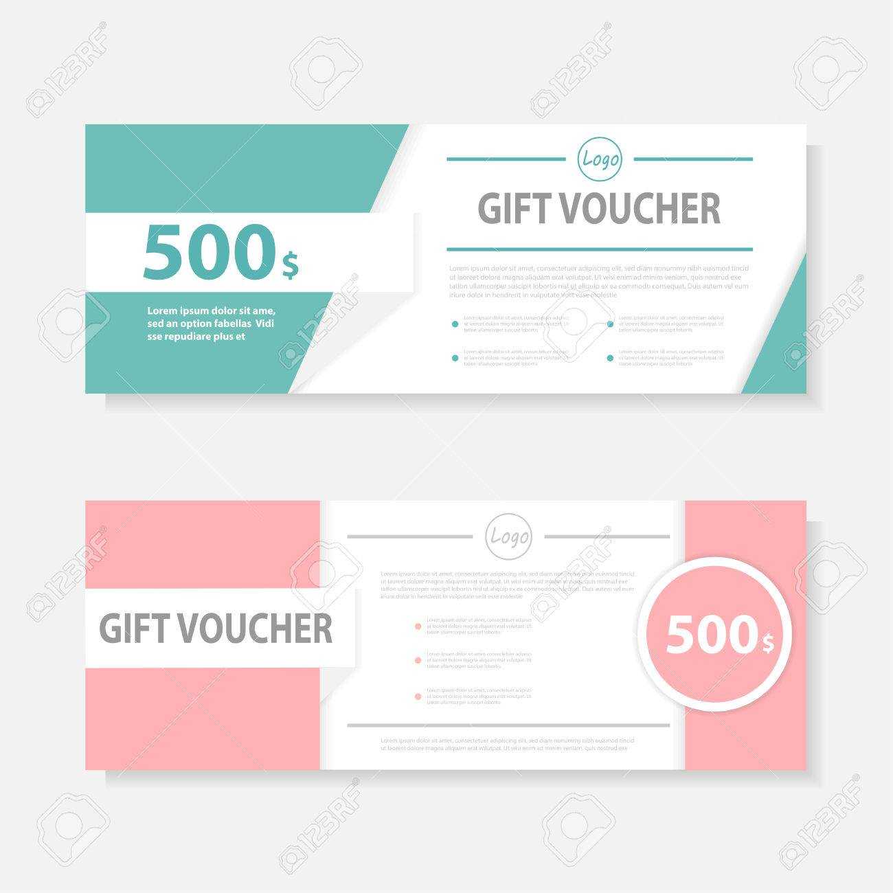 Green Pink Gift Voucher Template With Colorful Pattern,cute Gift.. Pertaining To Pink Gift Certificate Template