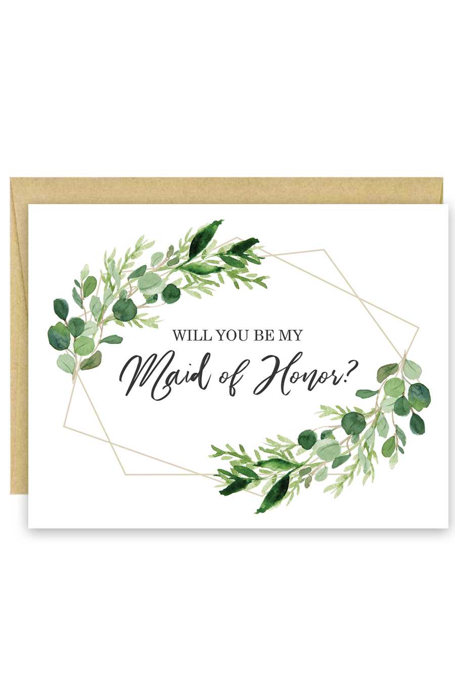 Greenery Will You Be My Bridesmaid Card With Will You Be My Bridesmaid Card Template