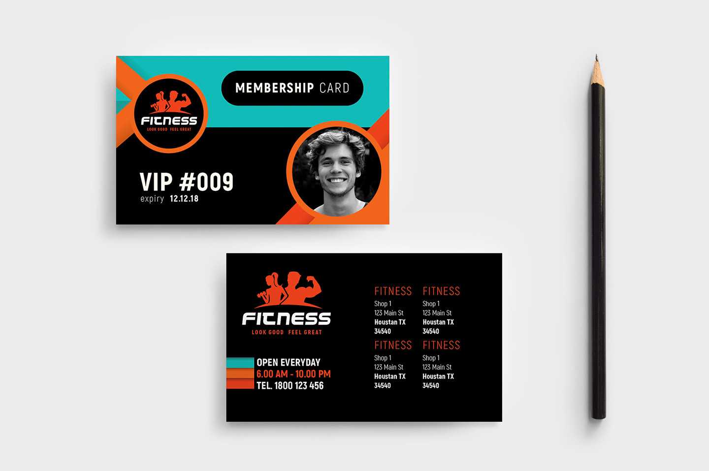 Gym / Fitness Membership Card Template In Psd, Ai & Vector For Template For Membership Cards
