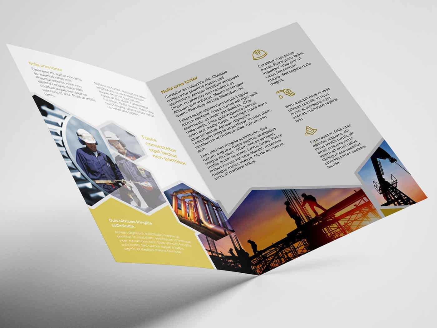 Half Fold Oil And Gas Brochure Template On Vectogravic Intended For Half Page Brochure Template