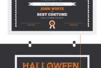 Halloween Best Costume Award Certificate Template with Halloween Certificate Template