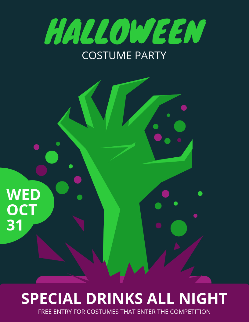 Halloween Costume Party Flyer Template In Halloween Costume Certificate Template