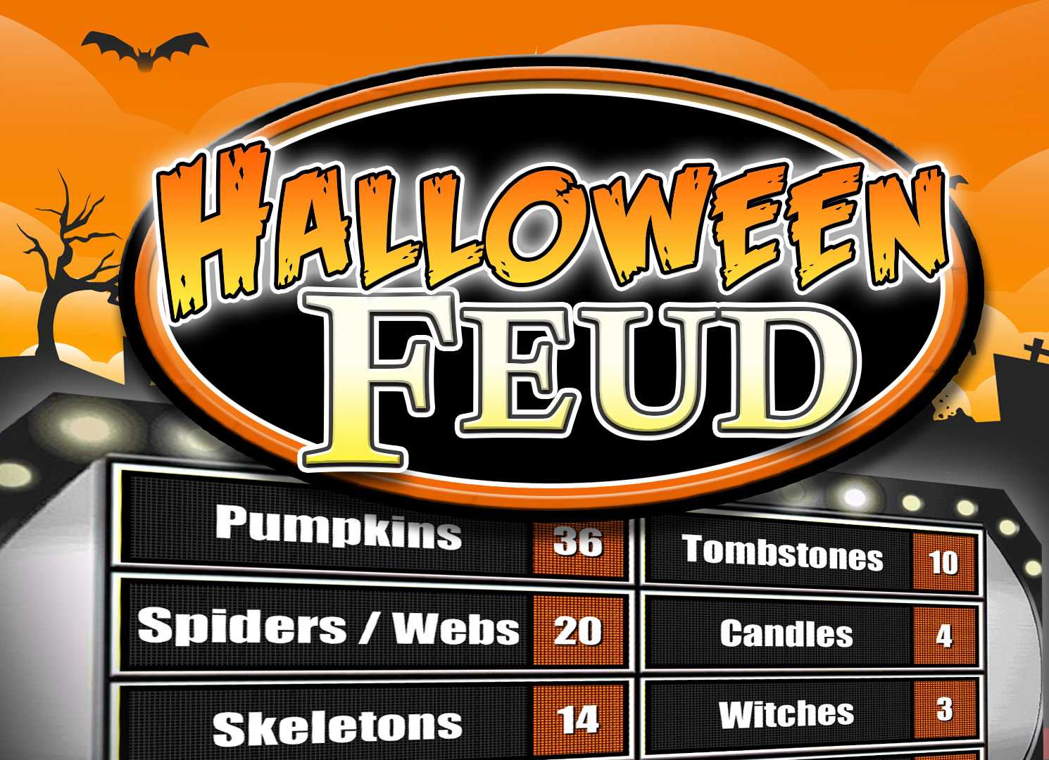 Halloween Family Feud Trivia Powerpoint Game – Mac And Pc Intended For Family Feud Powerpoint Template With Sound