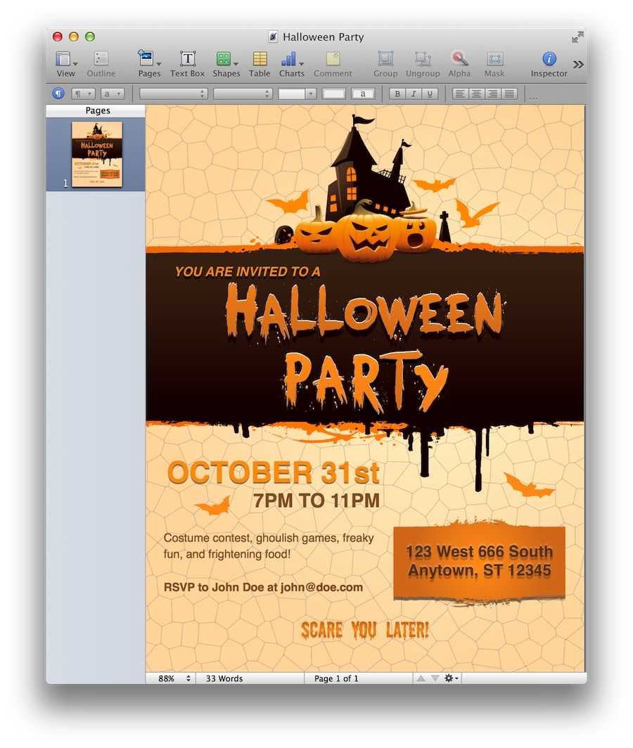 Halloween Party Invitation Template In Halloween Costume Certificate Template