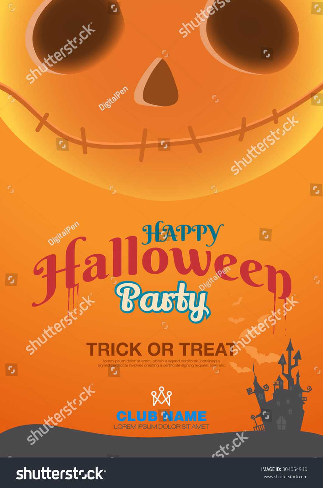 Halloween Poster Template Label Book Ad Stock Vector For Halloween Certificate Template