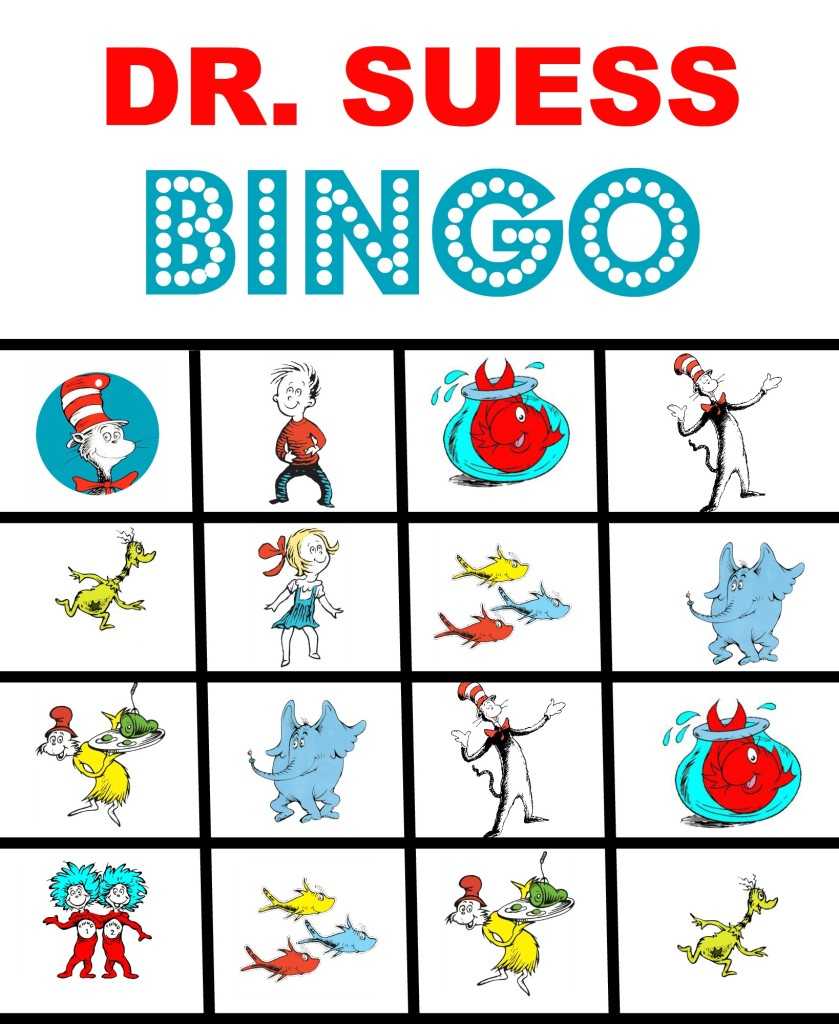 Happy Birthday Dr. Suess And Free Printable Bingo Game For Dr Seuss Birthday Card Template