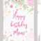 Happy Birthday Mom! Greeting Card Stock Vector Regarding Mom Birthday Card Template