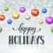 Happy Holidays Greeting Card Template. Modern New Year Christmas.. intended for Happy Holidays Card Template