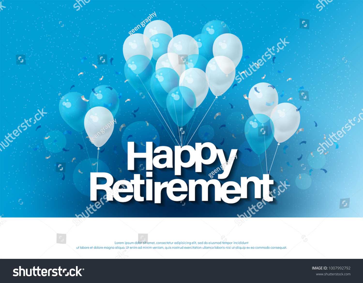 Happy Retirement Greeting Card Lettering Template Stock In Retirement Card Template