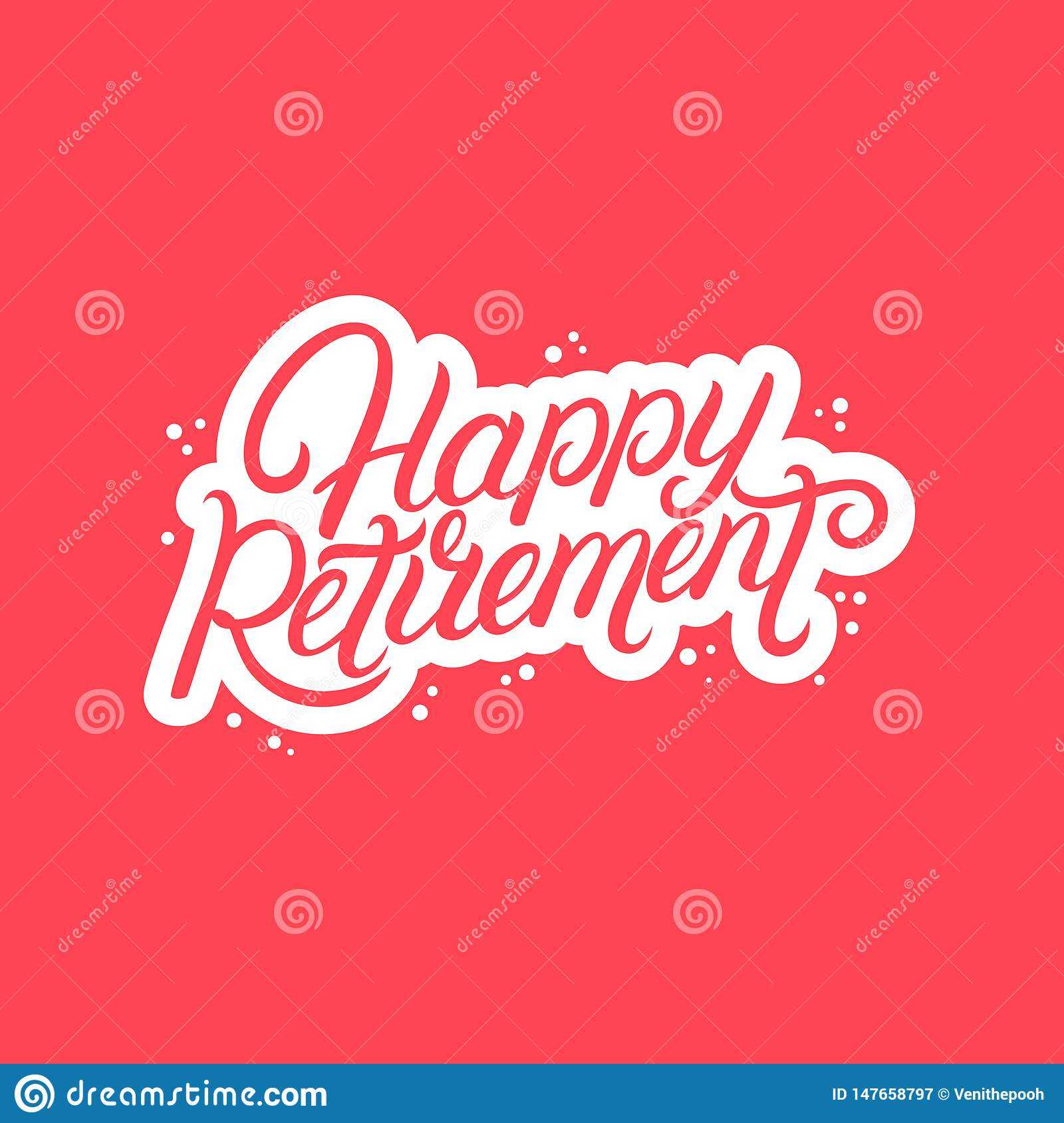 Happy Retirement Hand Written Lettering. Stock Vector Inside Retirement Card Template
