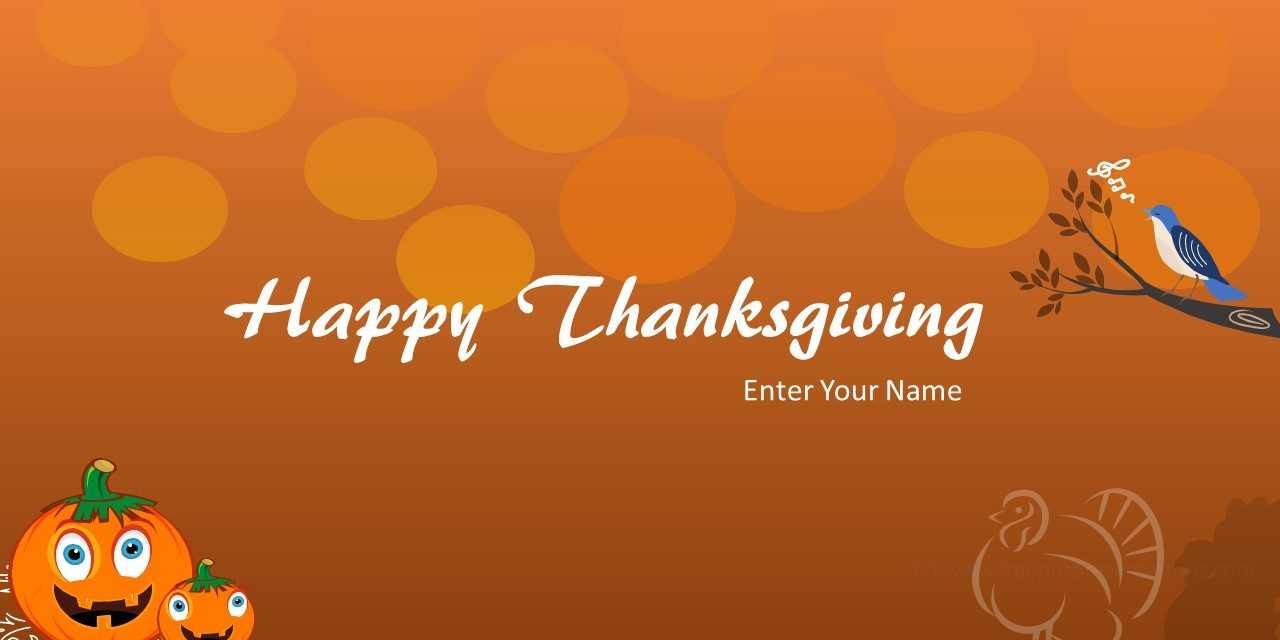 Happy Thanksgiving Greeting Card For Powerpoint | Download Inside Greeting Card Template Powerpoint