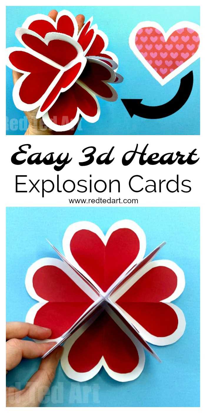 Heart Pop Up Valentine Card – Red Ted Art Regarding Heart Pop Up Card Template Free