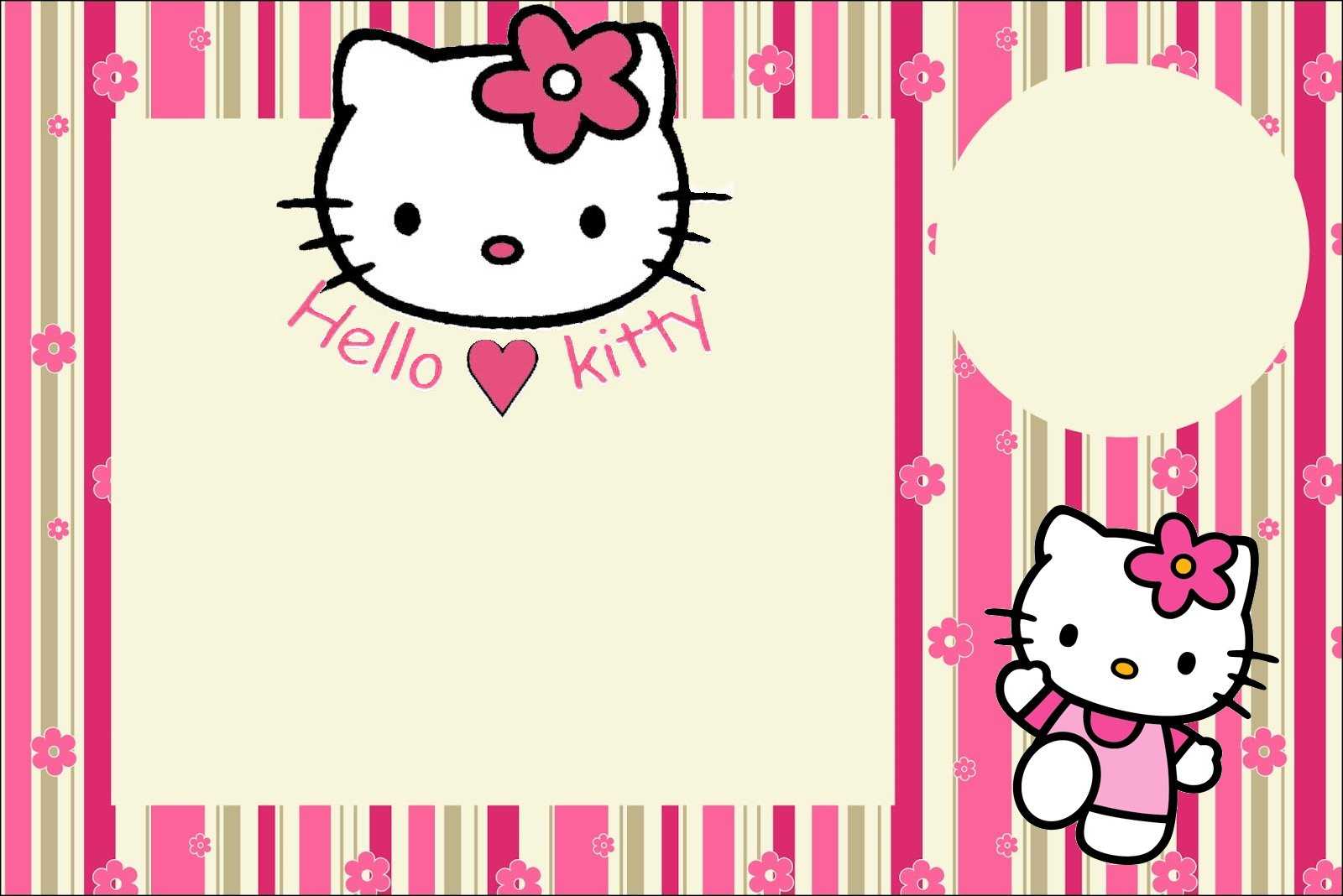 Hello Kitty With Flowers: Free Printable Invitations. – Oh Inside Hello Kitty Birthday Card Template Free