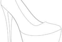 High Heel Drawing Template At Paintingvalley | Explore for High Heel Shoe Template For Card