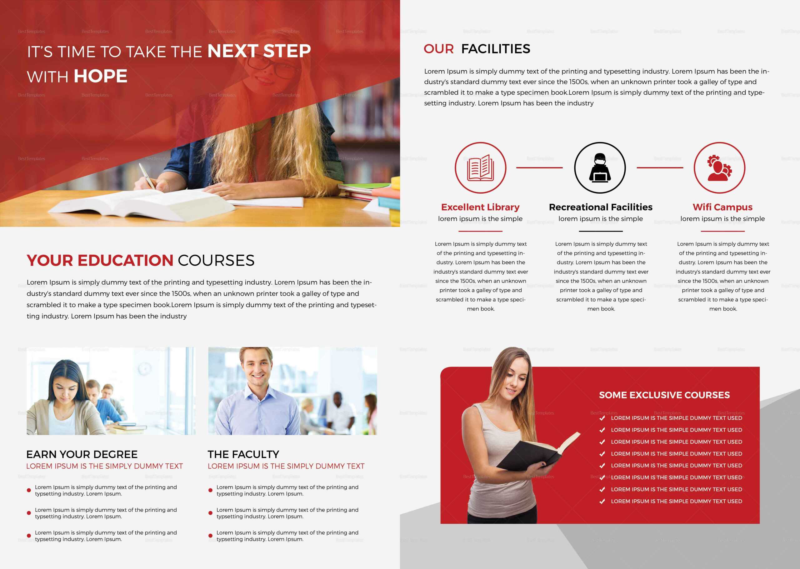 Higher Educational Brochure Template Regarding Brochure Design Templates For Education