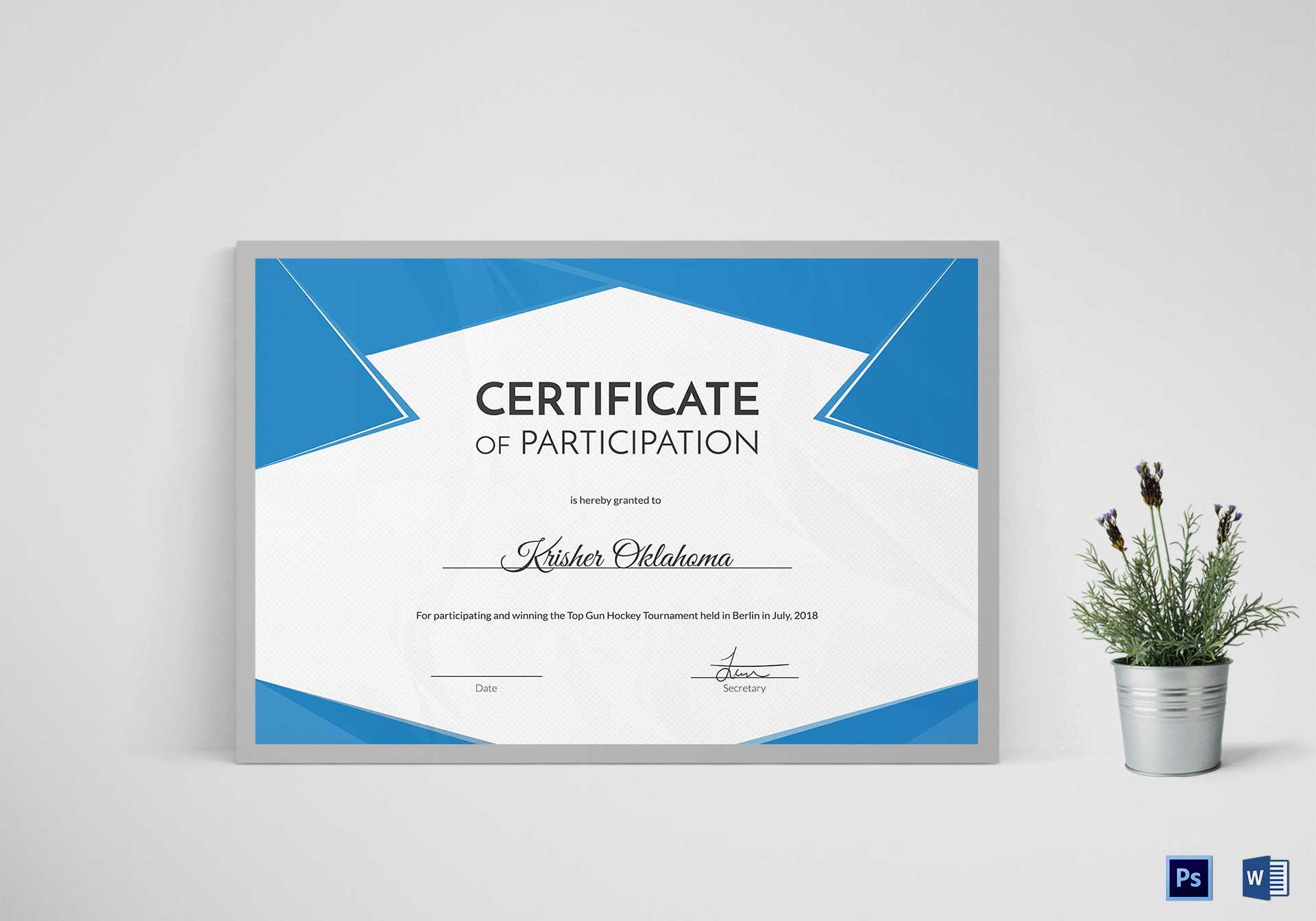 Hockey First Place Certificate Template Regarding Hockey Certificate Templates