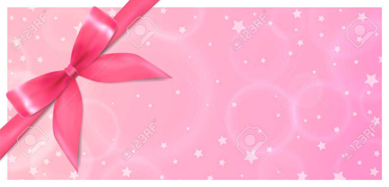 Holiday Gift Certificate, Gift Voucher, Coupon Template. Pink.. Within Pink Gift Certificate Template