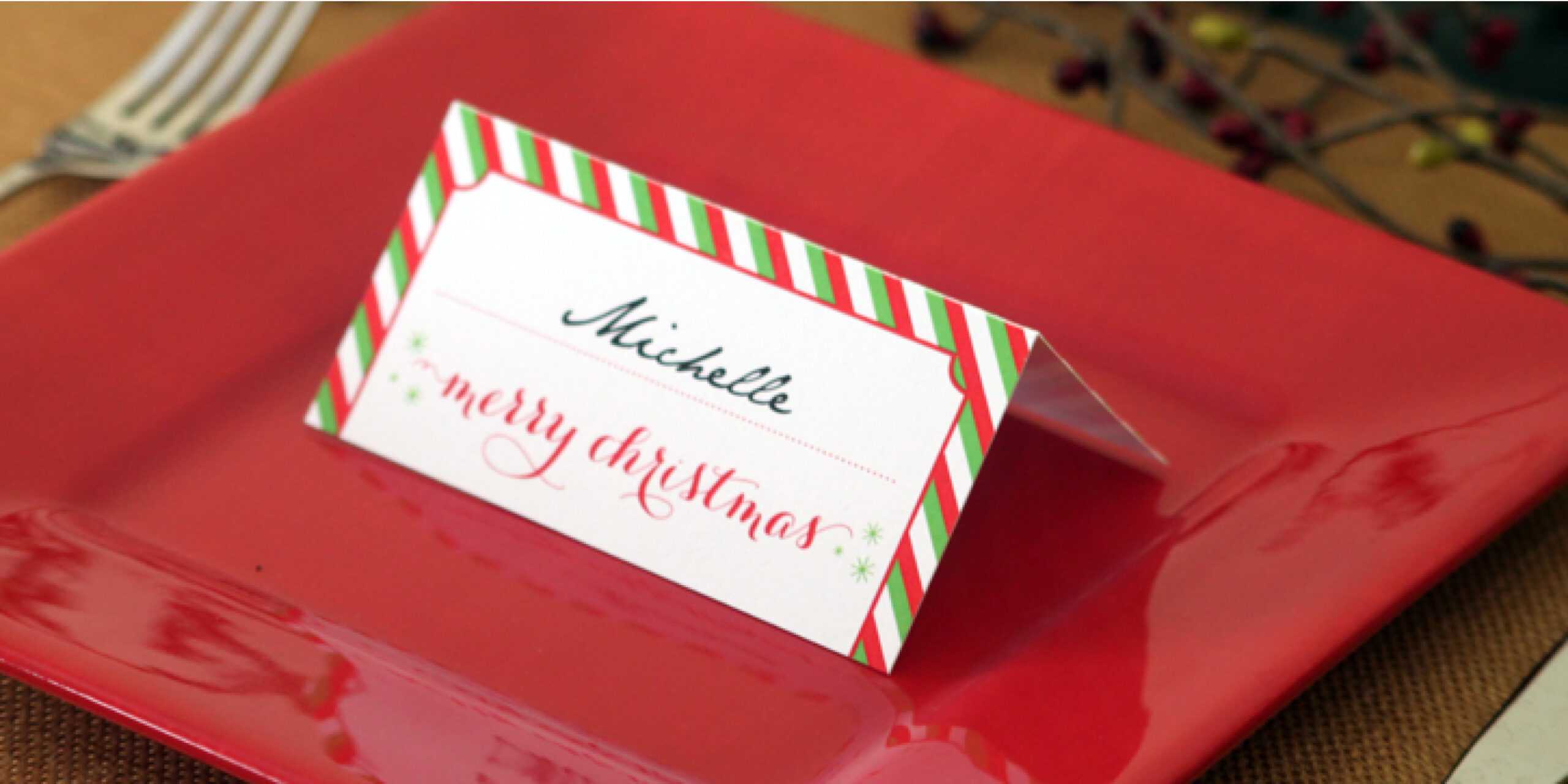 Holiday Place Card Diy Printable Regarding Table Name Cards Template Free