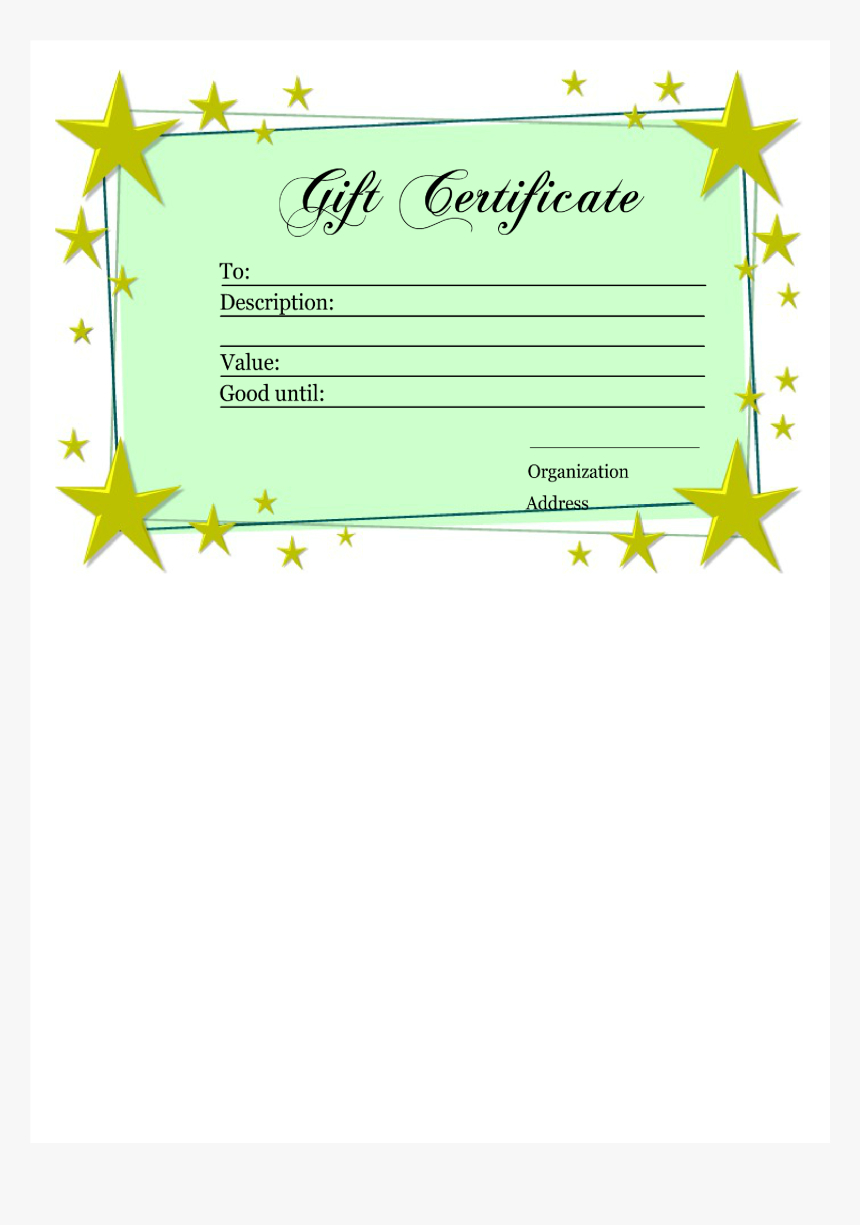 Homemade Gift Certificate Template Main Image – Printable In Homemade Gift Certificate Template