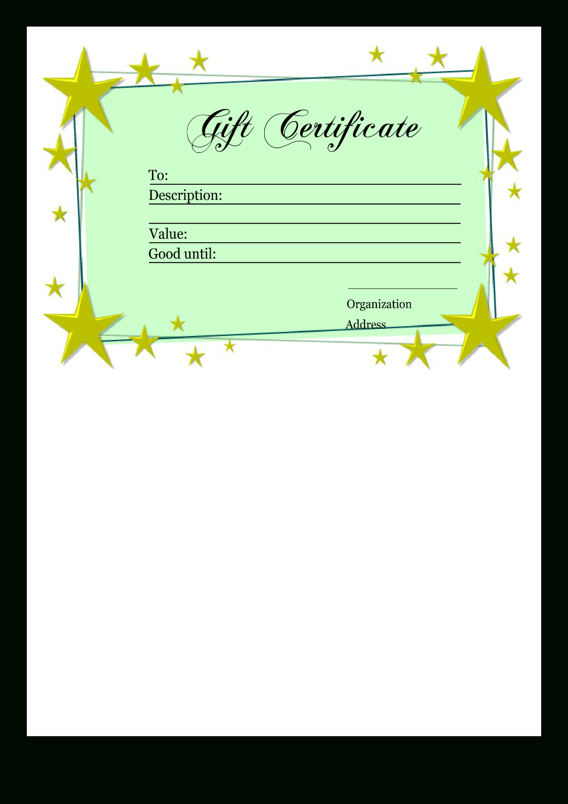 Homemade Gift Certificate Template | Templates At Pertaining To Homemade Gift Certificate Template