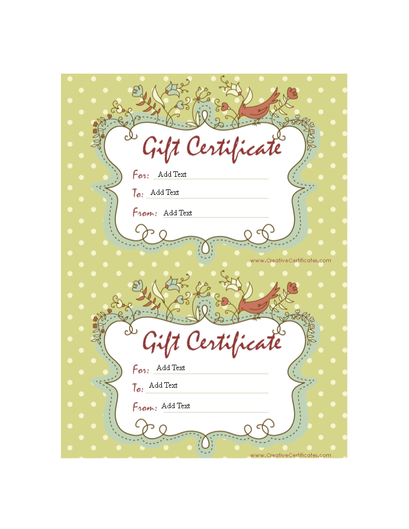 Homemade Gift Certificate Word | Templates At With Homemade Gift Certificate Template