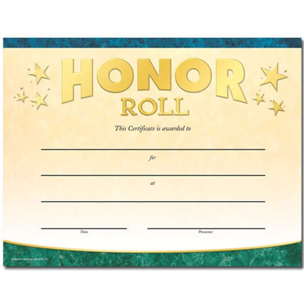 Honor Roll Gold Foil Stamped Certificates – Pack Of 25 For Honor Roll Certificate Template