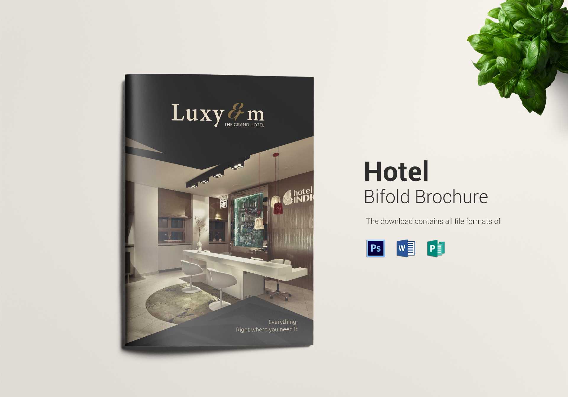 Hotel And Motel Bi Fold Brochure Template Within Hotel Brochure Design Templates