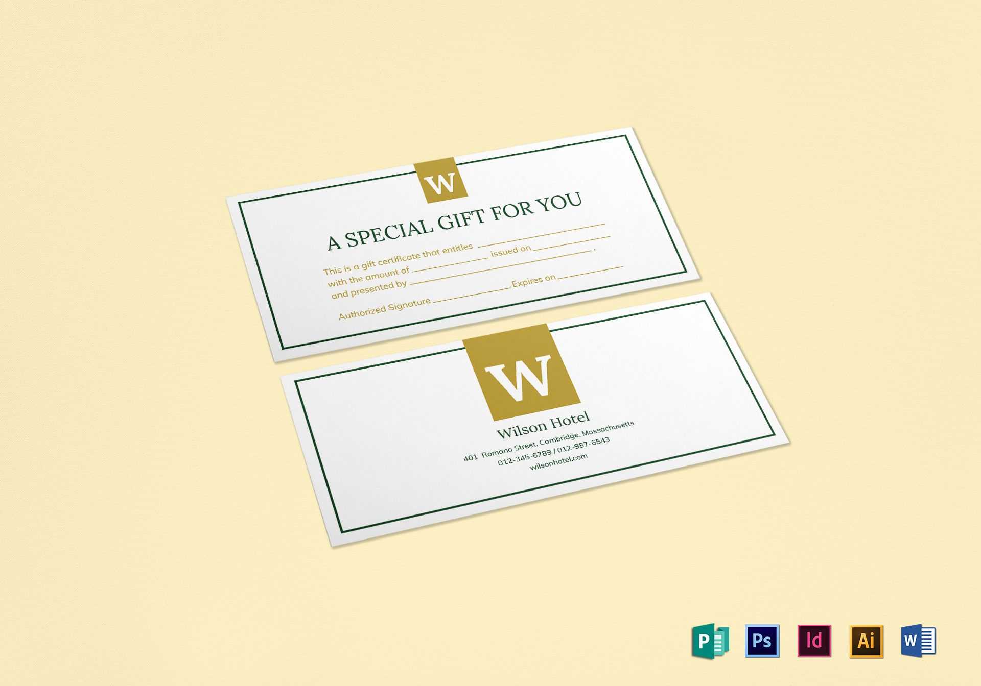 Hotel Gift Certificate Template Throughout Gift Certificate Template Indesign