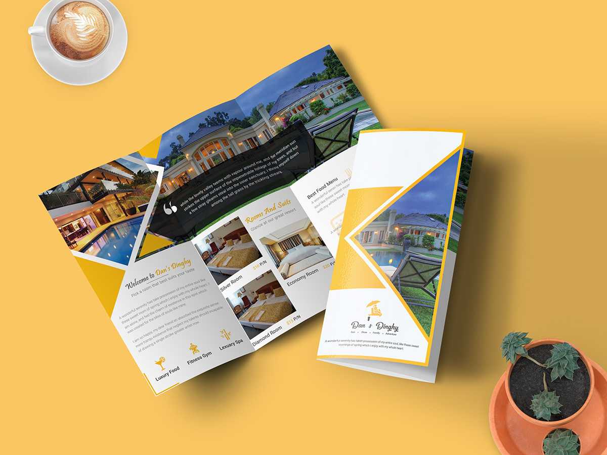 Hotel & Resort – Bifold Brochure Template | Searchmuzli With Hotel Brochure Design Templates