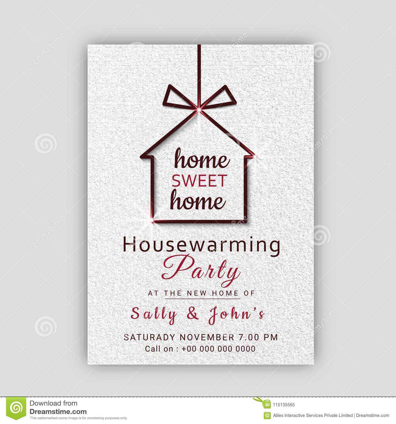 Housewarming Party Invitation Card Design. Stock Pertaining To Free Housewarming Invitation Card Template
