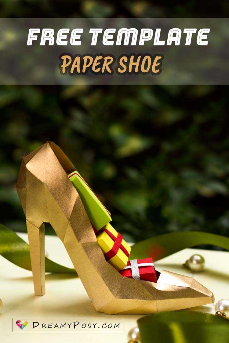 How To Make 3D Paper Shoe As A Gift Box, Free Template Intended For High Heel Shoe Template For Card
