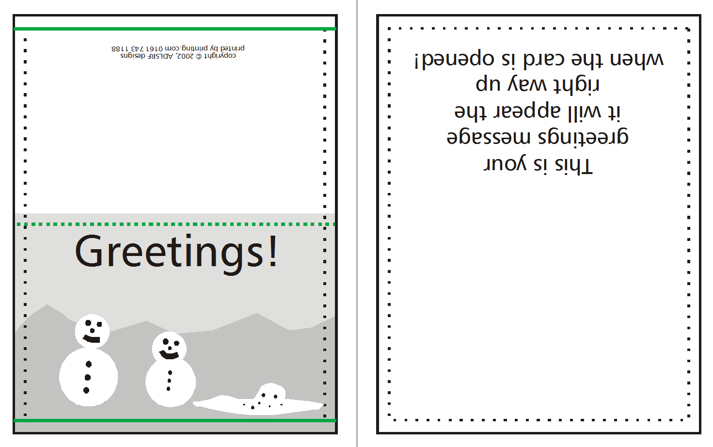 How To Supply Greeting/christmas Cards | Printing Uk Inside Quarter Fold Card Template