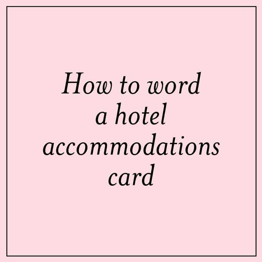 How To Word A Hotel Accommodations Card – Mospens Studio For Wedding Hotel Information Card Template