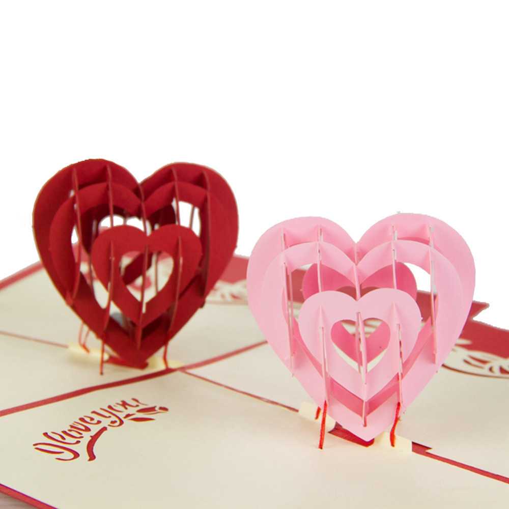 I Love You" Red Heart Design Handmade Creative Kirigami Intended For I Love You Pop Up Card Template