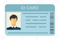 Id Card Isolated On White Background. Identification Card Icon with Personal Identification Card Template