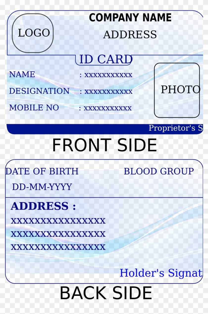 Id Card Template – Identification Card Template Printable With Regard To Pvc Id Card Template